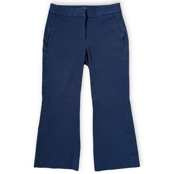 J.CREW Hayden Pant Women Size 2 Blue Stretch Denim Flare Cropped Retro 2000s Y2K - Picture 1 of 13
